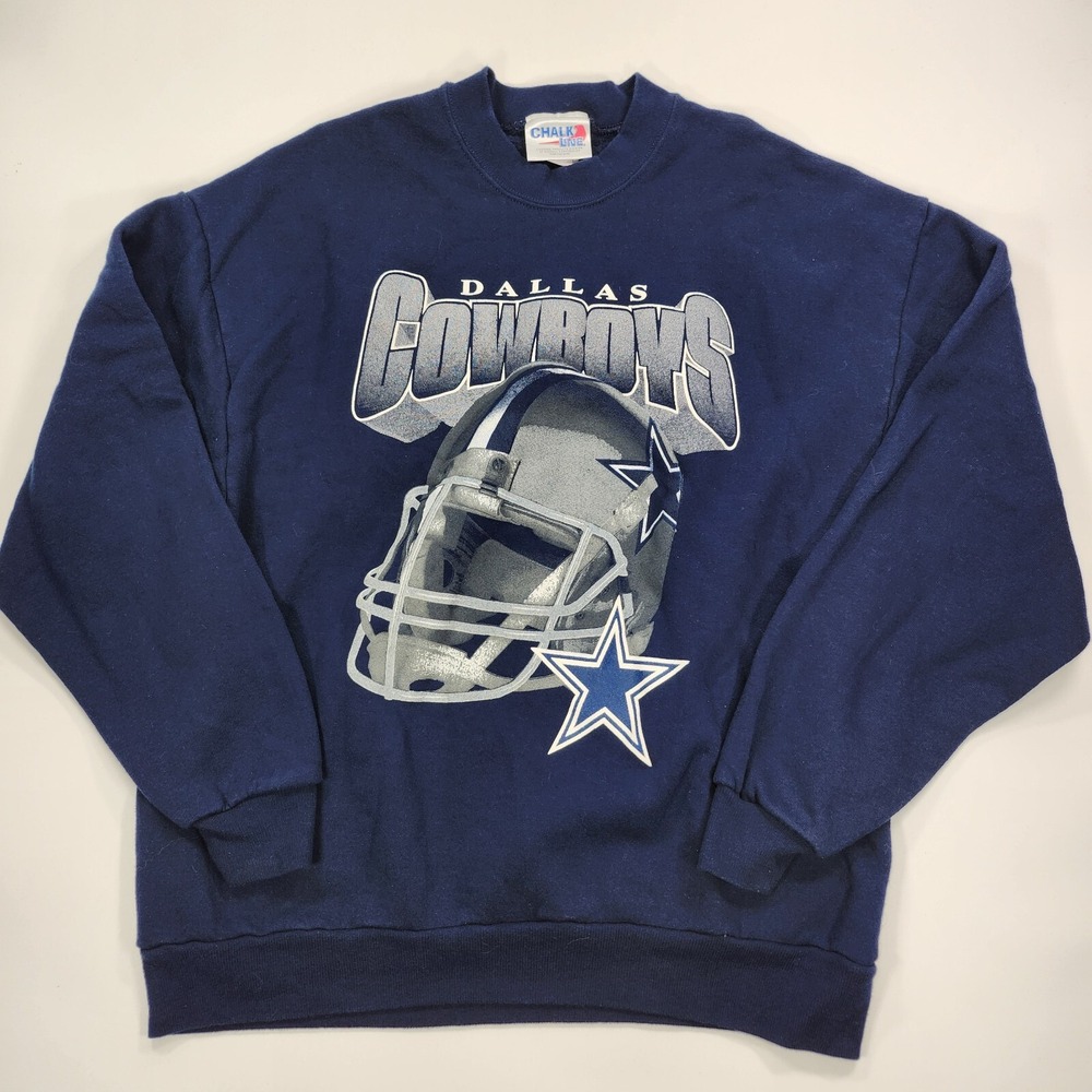 Vintage 90s Chalk Line Dallas Cowboys‎ Helmet NFL Football Team Sweatshirt Sz XL